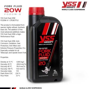 Nhớt Phuộc Chính Hãng YSS 20W cho xe máy Honda, Yamaha, Suzuki, SYM...dùng để bảo dưỡng phuộc YSS sau thời gian vận hành.