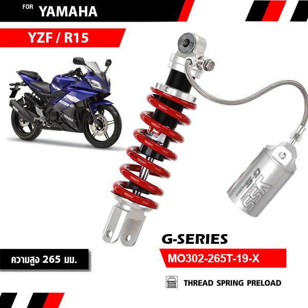 Phuộc YSS Yamaha FZ150i/YZF/R15 G-Series✅Nhập khẩu chính hãng YSS Thái Lan bởi YSS.VN✅Thông Số Phuộc YSS: MO302-265T-19-X