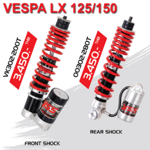 Bộ Phuộc Trước Sau YSS Vespa LX 125/150 Series. Mã số: OK302-200T (Phuộc Sau) Mã số: OO302-280T (Phuộc trước) chính hãng YSS Thái Lan
