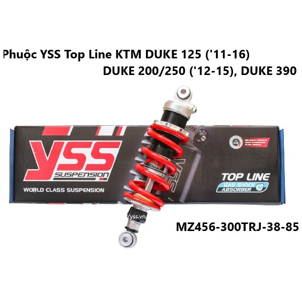 Phuộc YSS Top Line KTM DUKE 125 ('11-16), DUKE 200/250 ('12-15), DUKE 390 phuộc mô tô được nhập khẩu trực tiếp bởi YSS.VN, sản phẩm chính hãng thái lan.